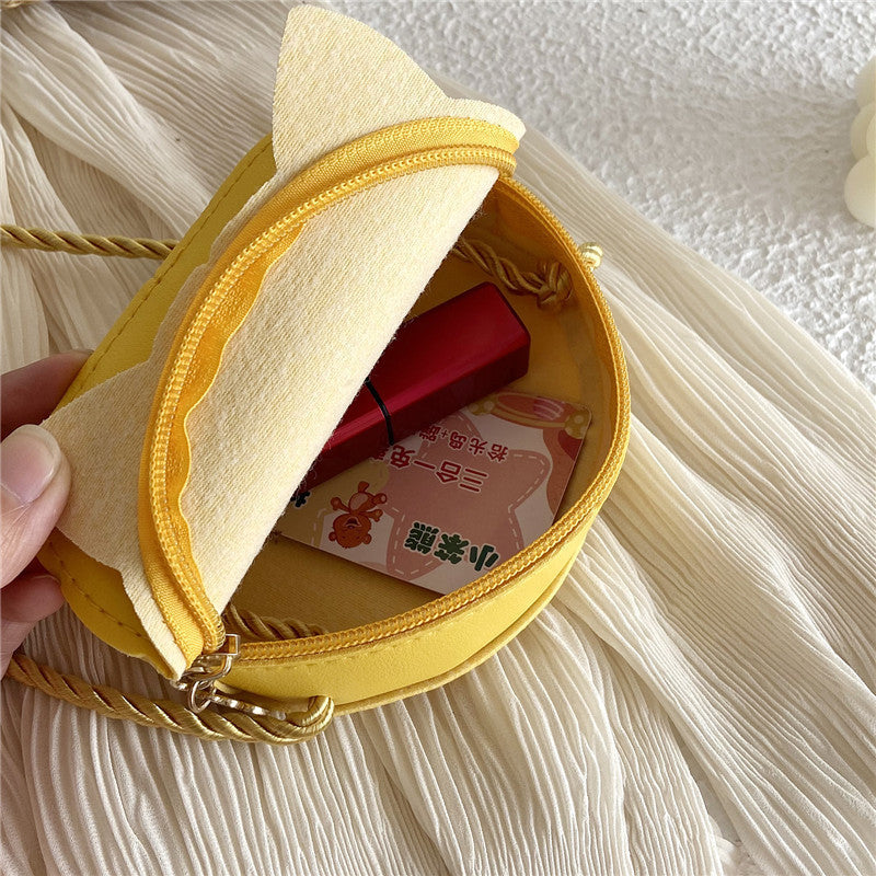 Mini sac à bandoulière mignon en dessin animé avec fermeture éclair pour enfants