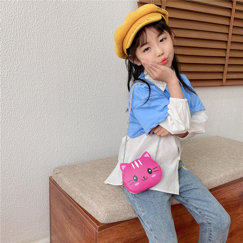 Mini sac à bandoulière mignon en dessin animé avec fermeture éclair pour enfants