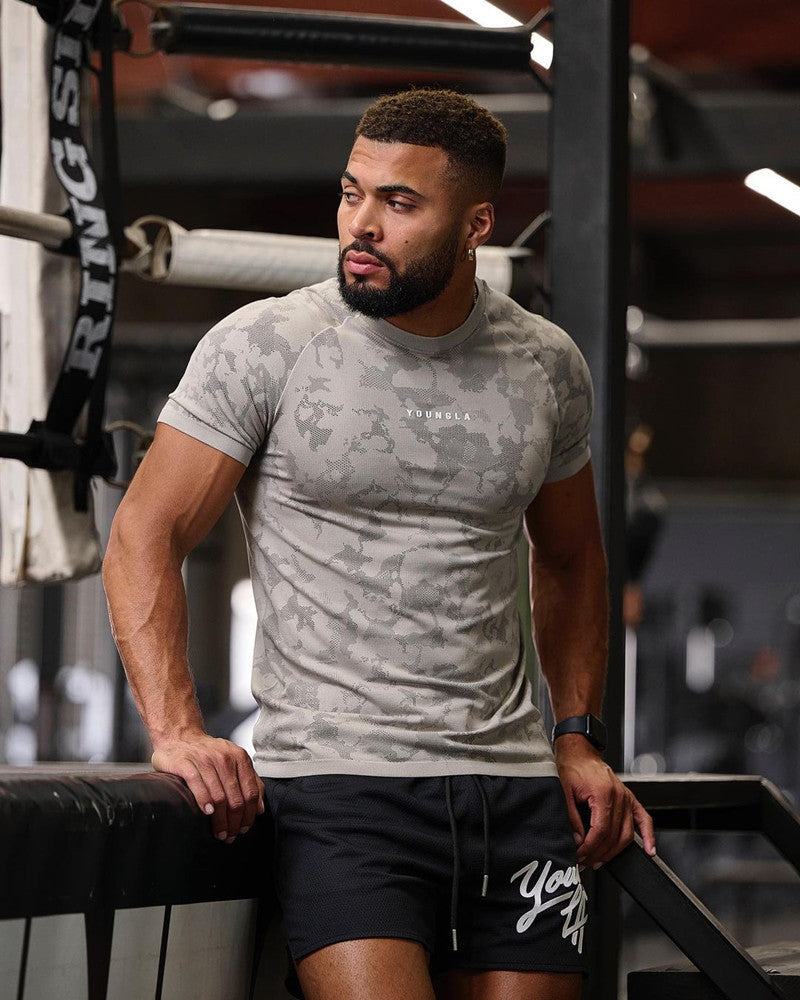T-shirt de sport camouflage d'entraînement pour homme