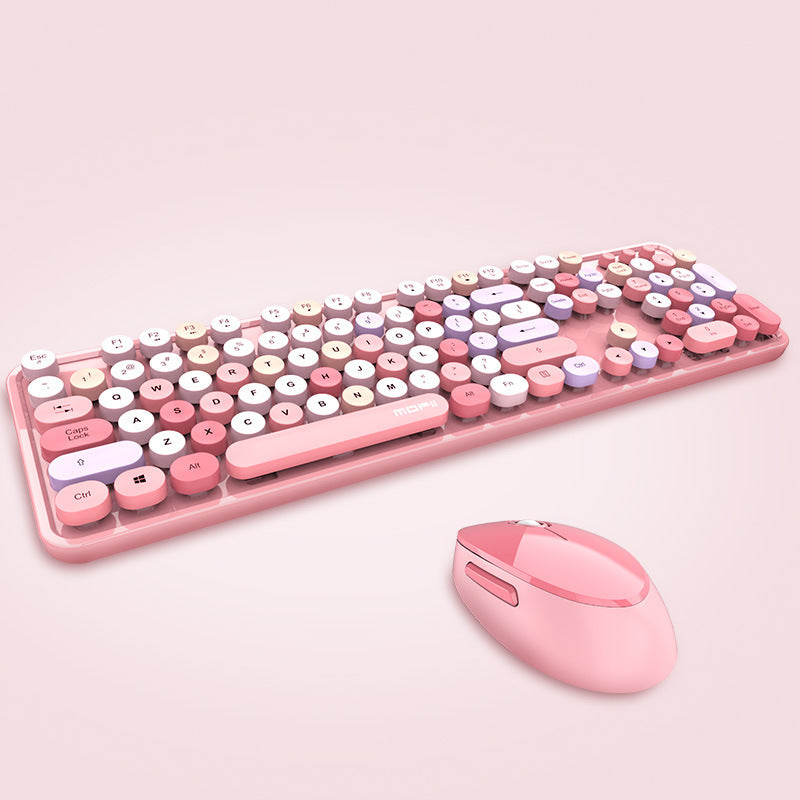 Ensemble Clavier et Souris sans Fil Style Rouge à Lèvres Coloré