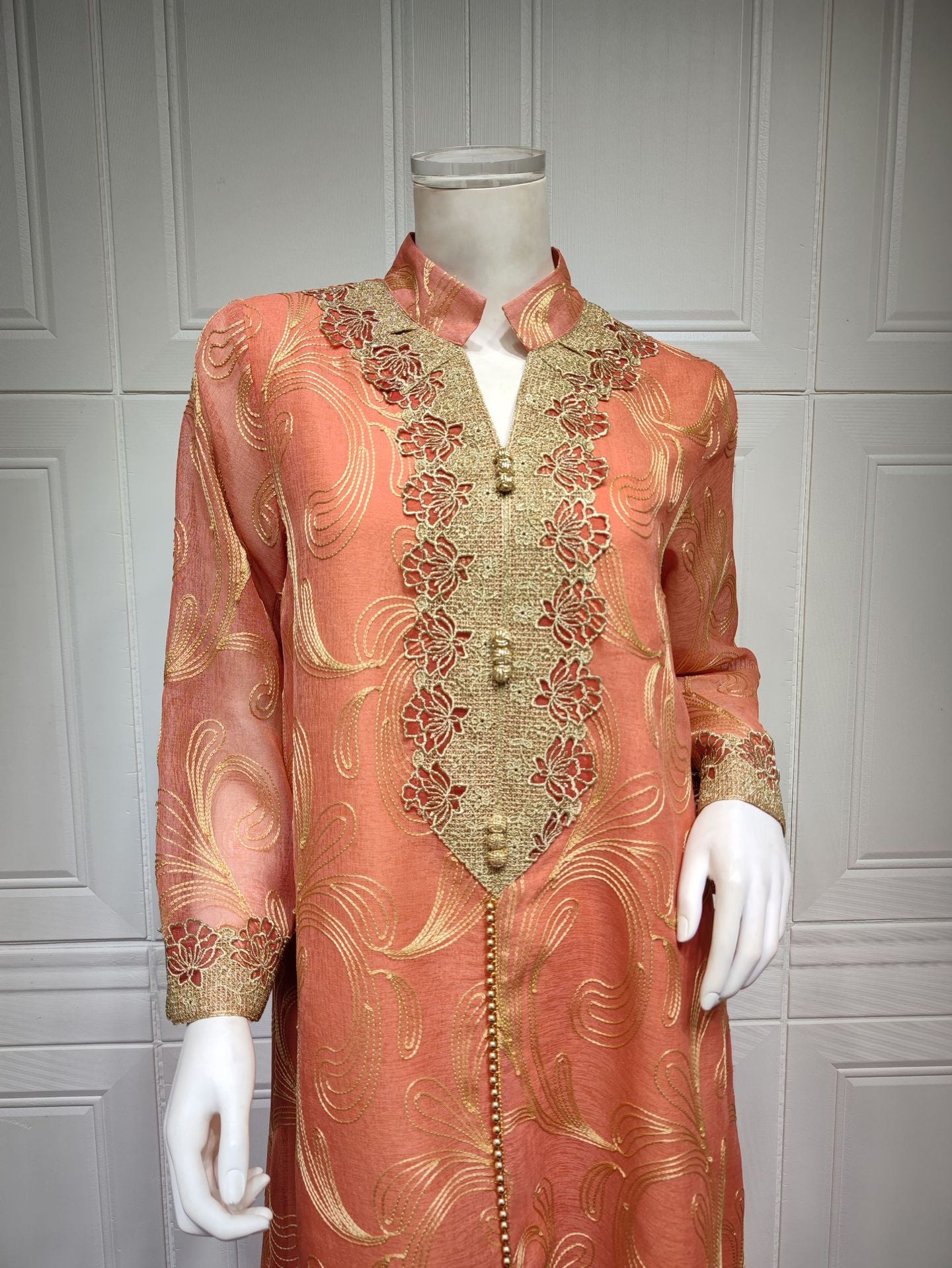 Muslim Spring Summer Middle East Embroidered Swing Dress