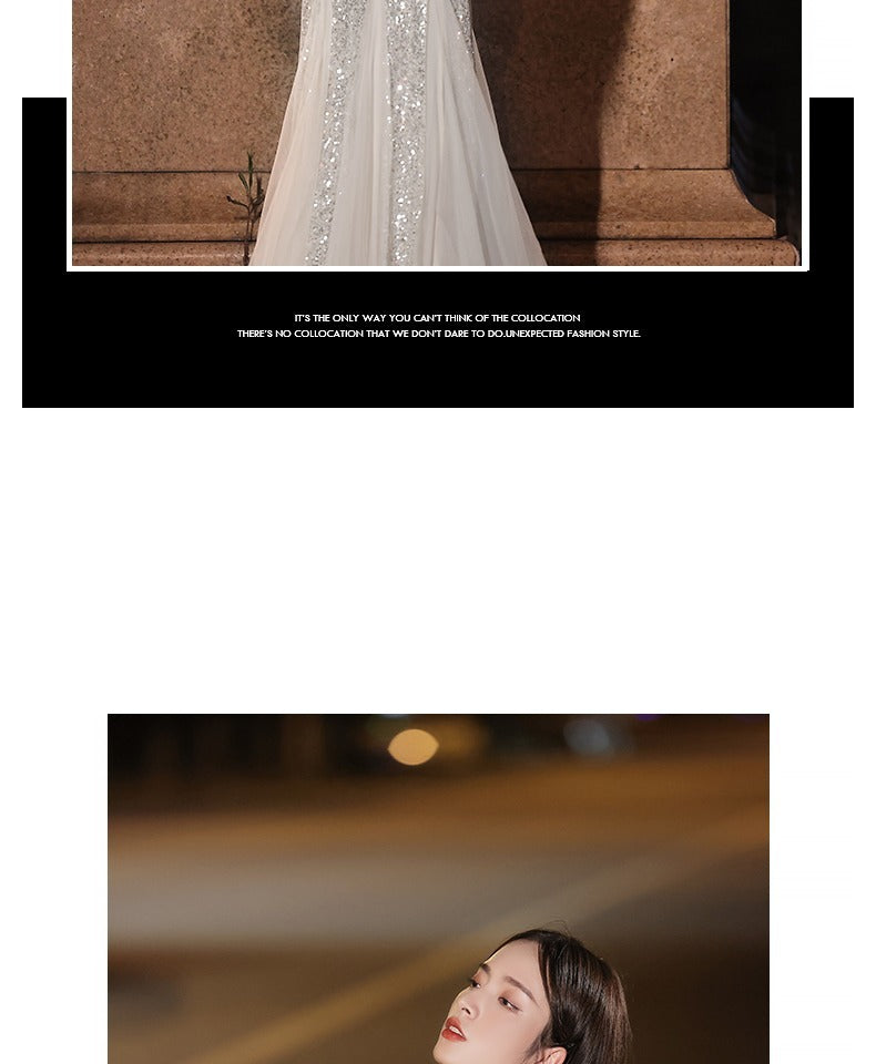 Fishtail Banquet Silver Camisole Gown