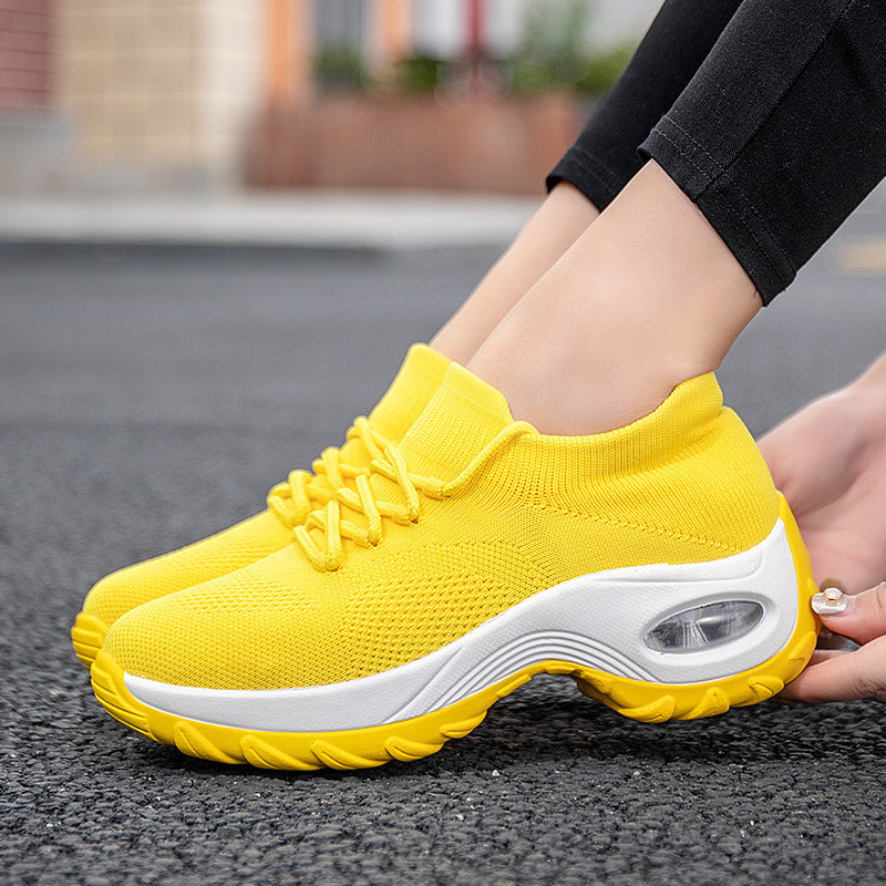 Women’s Flying Knit Waterproof Platform Shaking Shoes