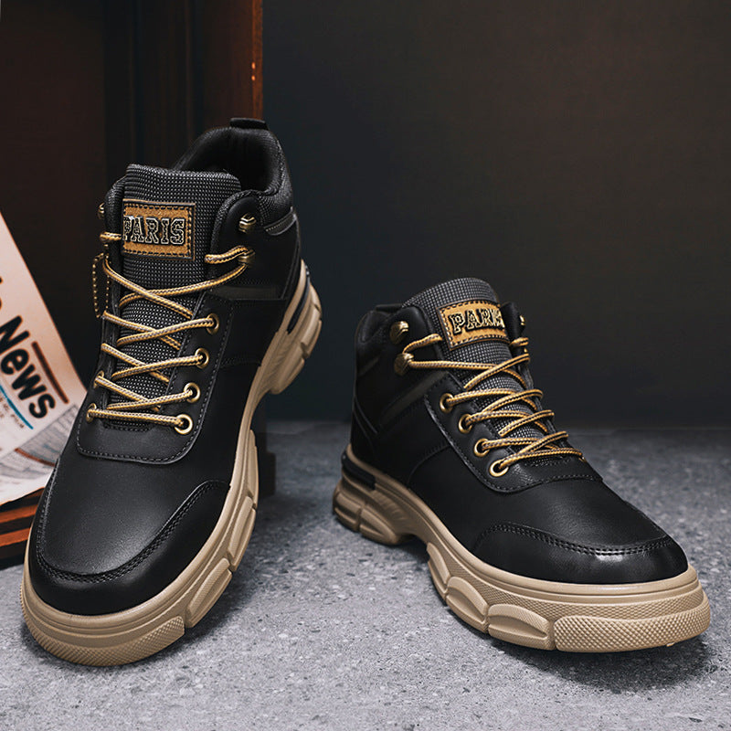 British Style Classic Outdoor Work & Motorcycle Shoes in Black, Brown, Khaki