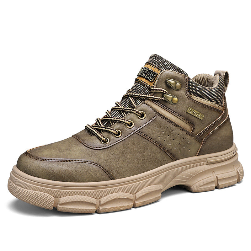 British Style Classic Outdoor Work & Motorcycle Shoes in Black, Brown, Khaki