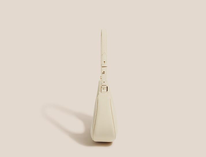 Sac Hobo Sous les Bras Advanced Sense au Design de Niche en PU Blanc Laiteux et Noir