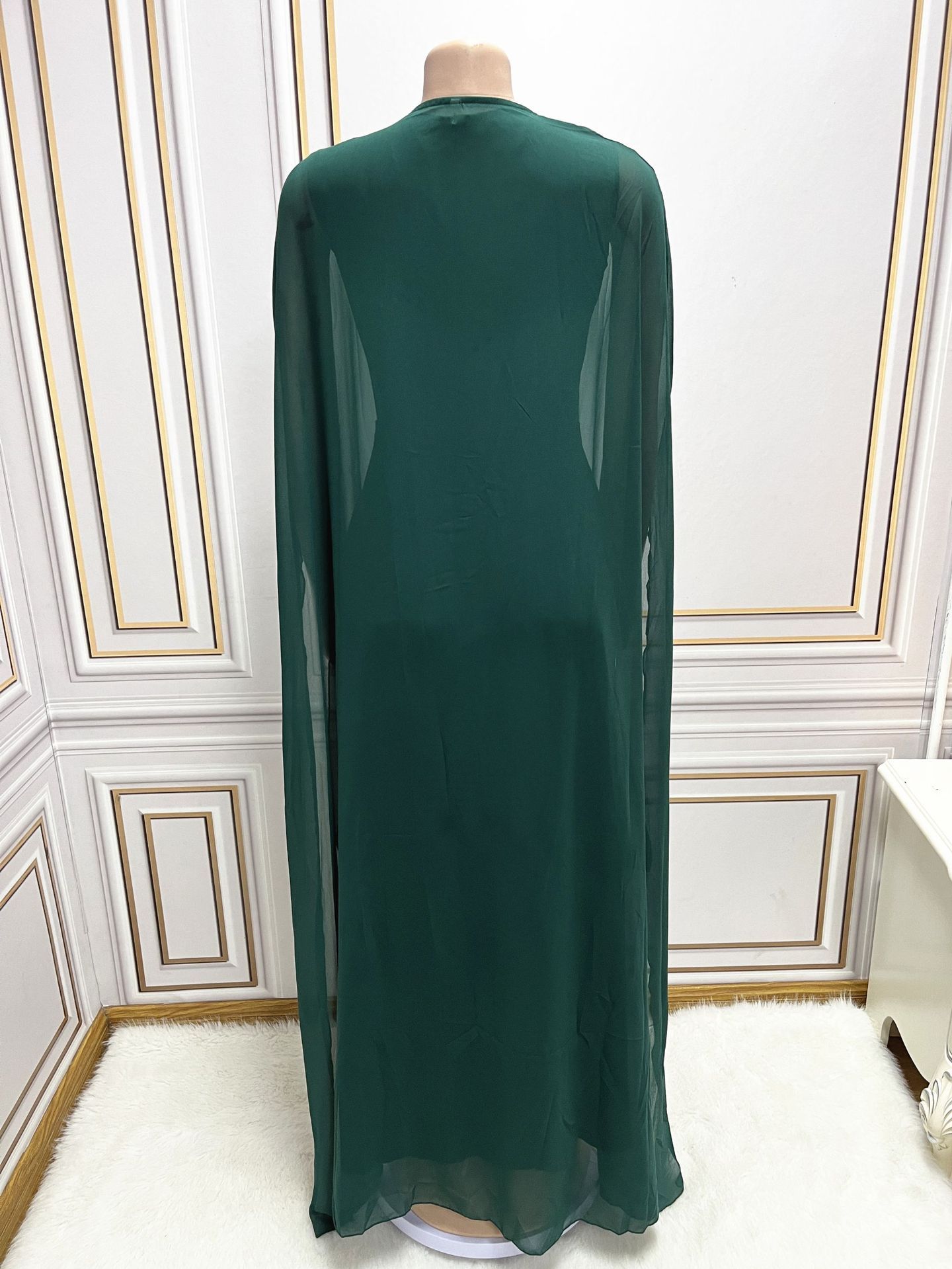 Robe de soirée à cape à sequins pour femmes musulmanes du Moyen-Orient