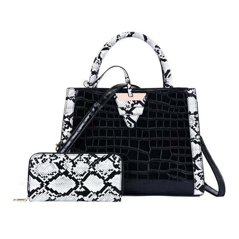 Sac à main deux pièces en PU avec bandoulière unique et poche zippée