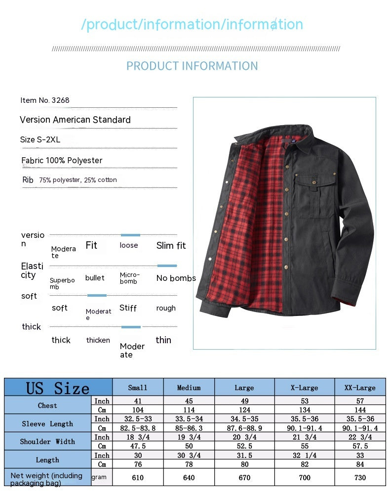 Retro Plaid Flannel Lapel Casual Western Jacket