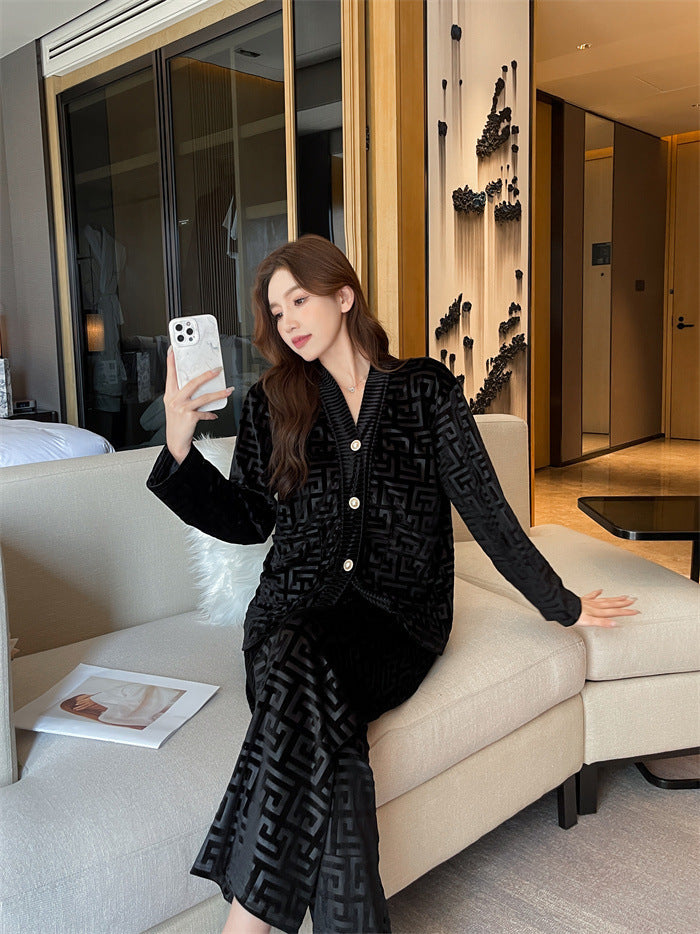 Pyjama en velours doré pour femme