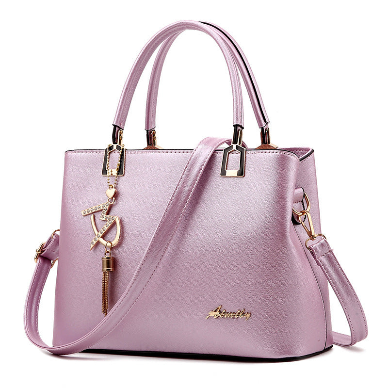 Fashion Women's PU Leather Messenger Shoulder Handbag with Zipper