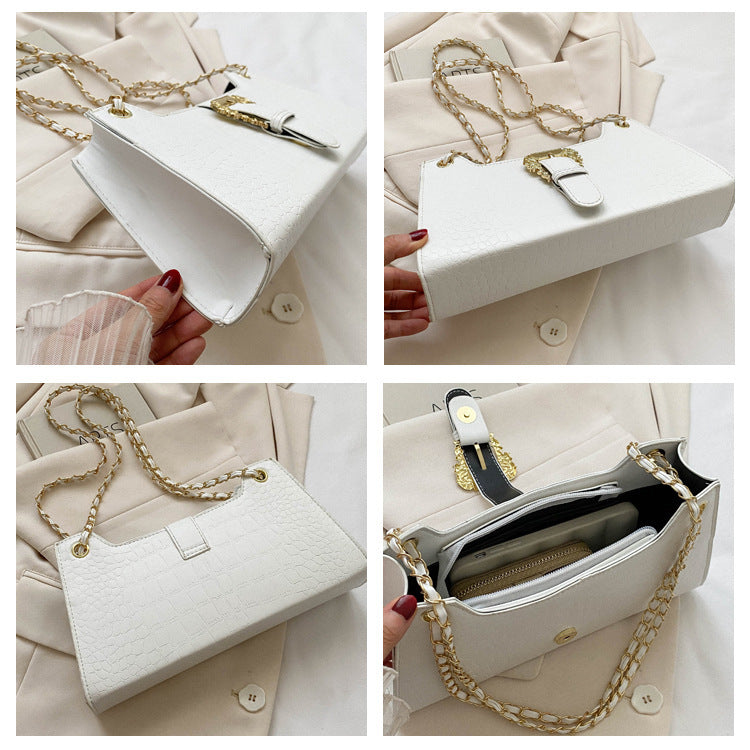 Women's PU Small Square Crossbody Shoulder Bag Casual Fashion Chain