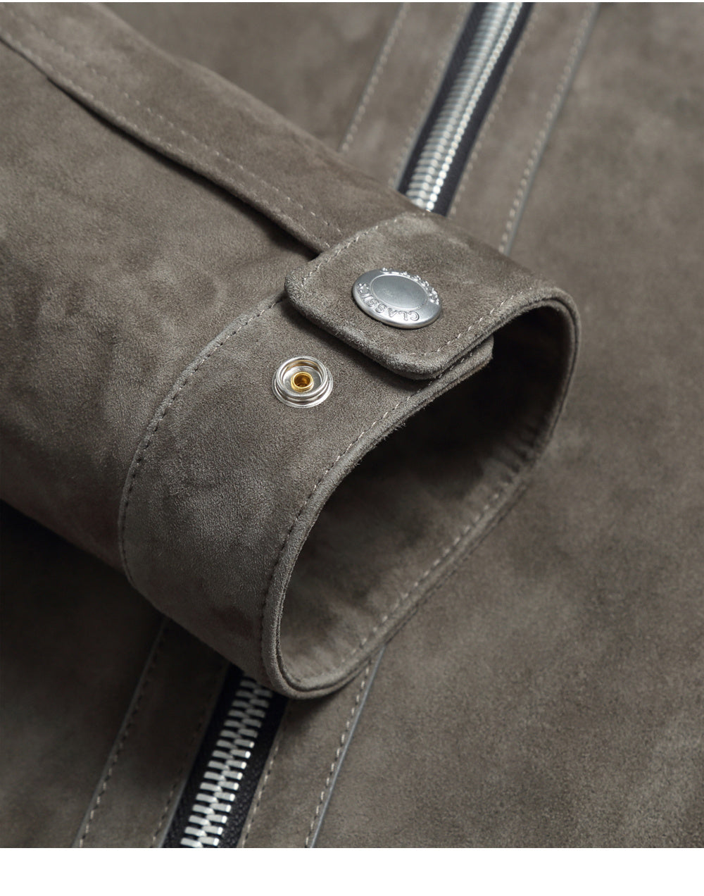 Luxury Graphite Genuine Lambskin Suede Leather Men's Biker Jacket