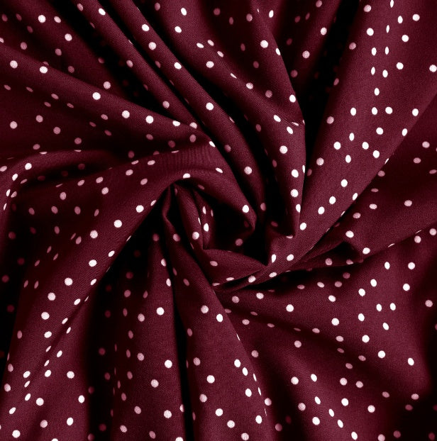 Polka Dot Long Sleeve Cotton Blend Dress in Multiple Colors