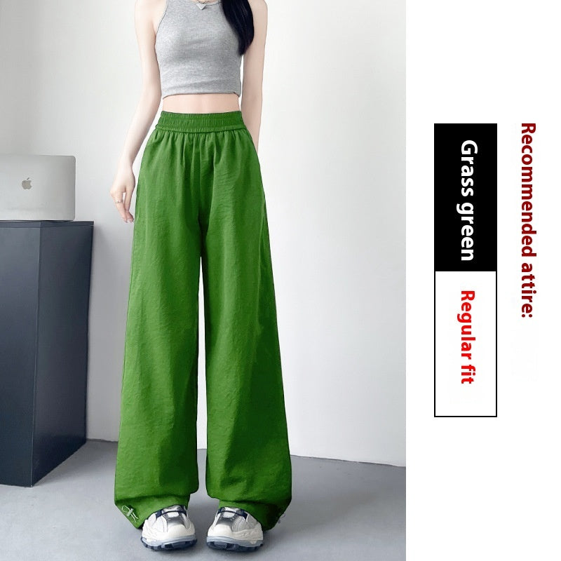 Women's Cotton-like Wide-leg Sunscreen Pants Summer High Waist