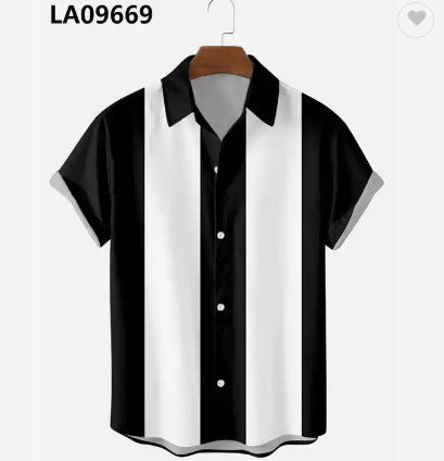 Chemise d'été rayée à manches courtes pour homme, tailles S-XXXL