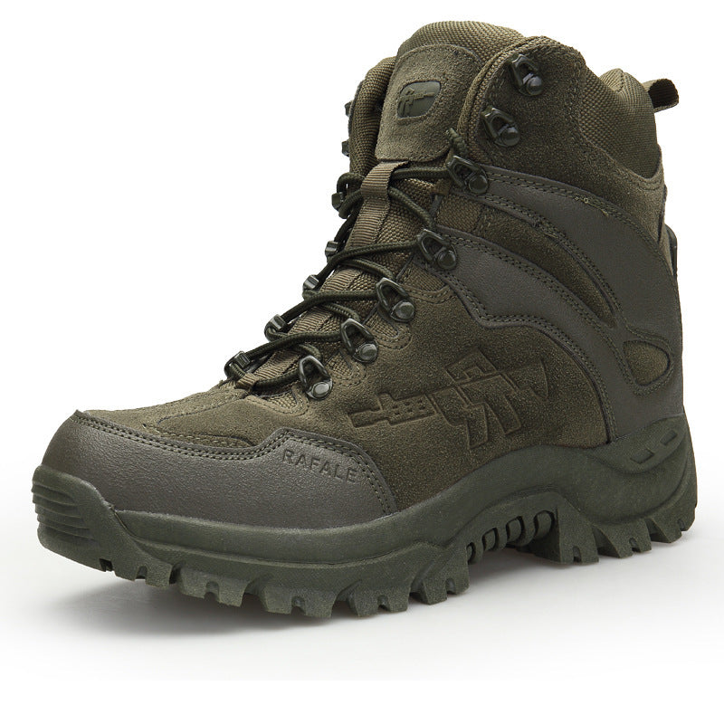 Tactical Military Desert Boots with Suede Upper and Rubber Sole