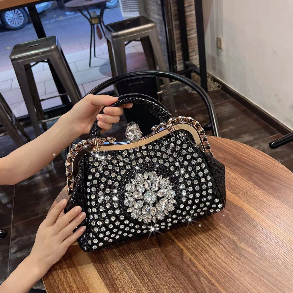 Large Capacity Diamond Inlaid Crossbody Handbag