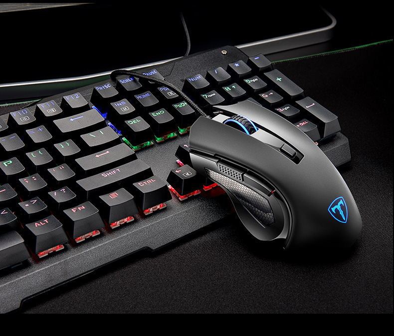 Souris de jeu USB filaire avec 6 boutons, 130x85x45mm, 128g, 8M de clics