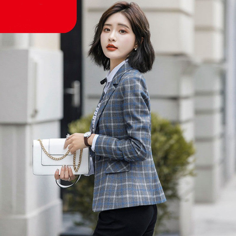 Fashion Casual Lady Small Suit with Slim Fit and Suit Collar