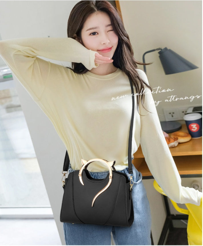 Sac à main rond en cuir PU pour femme, sacoche bandoulière avec fermeture éclair 25x11x19cm