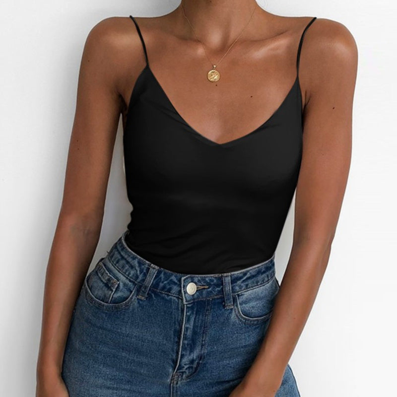 Satin Women’s Thin Solid Camisole Tank Top