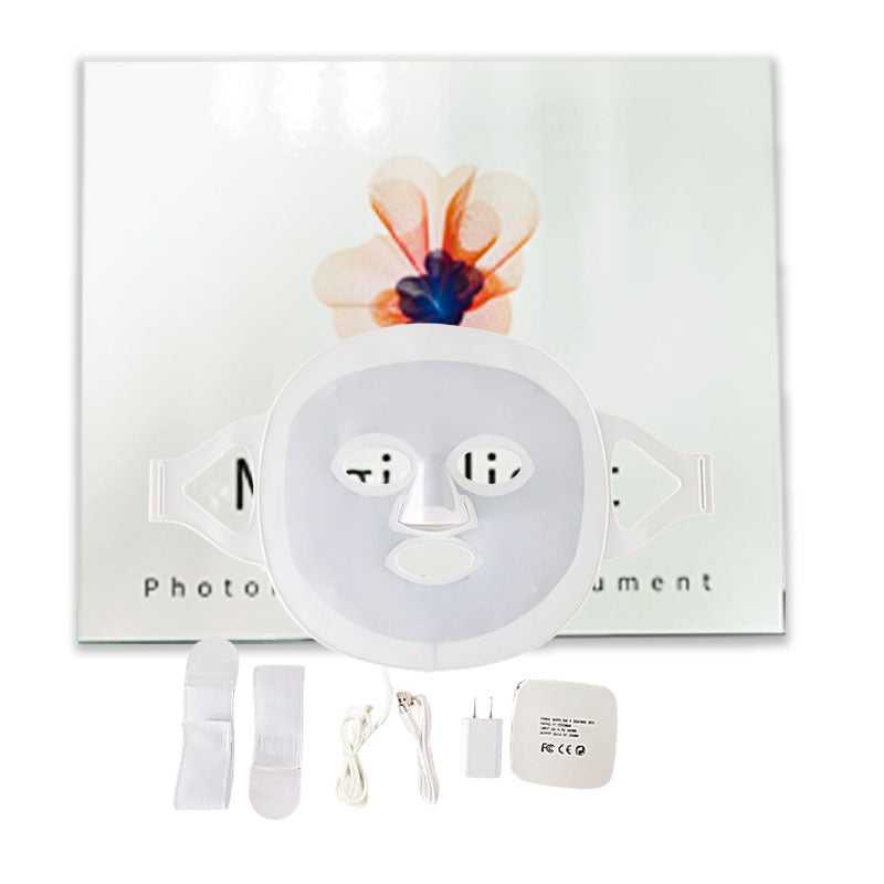 Silicone LED Photon Beauty Mask for Acne Treatment with Red & Blue Light Therapy