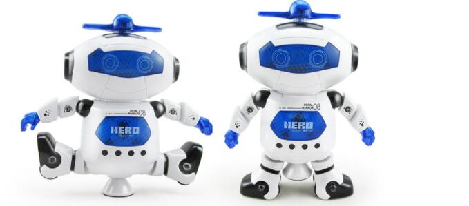 Jouet robot danseur spatial avec musique, voix et flash – Plastique 25,5x20x9,5CM