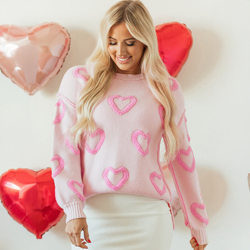 Pull en maille épaisse à col rond pour femme