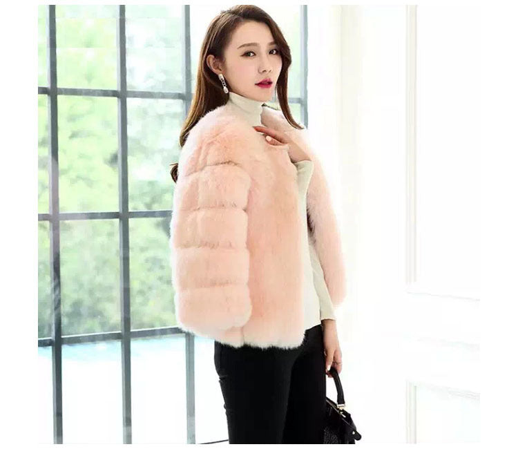 Anti-Fox Real Fur Wool Coat