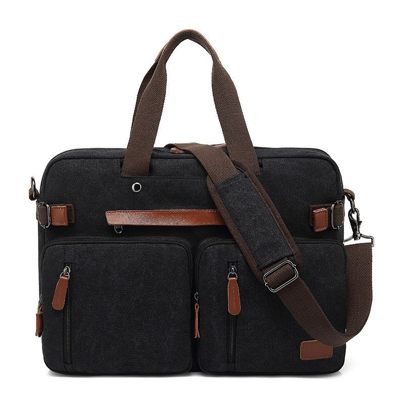 Multifunctional Men's Canvas & Nylon Backpack 15.6" & 17.3"