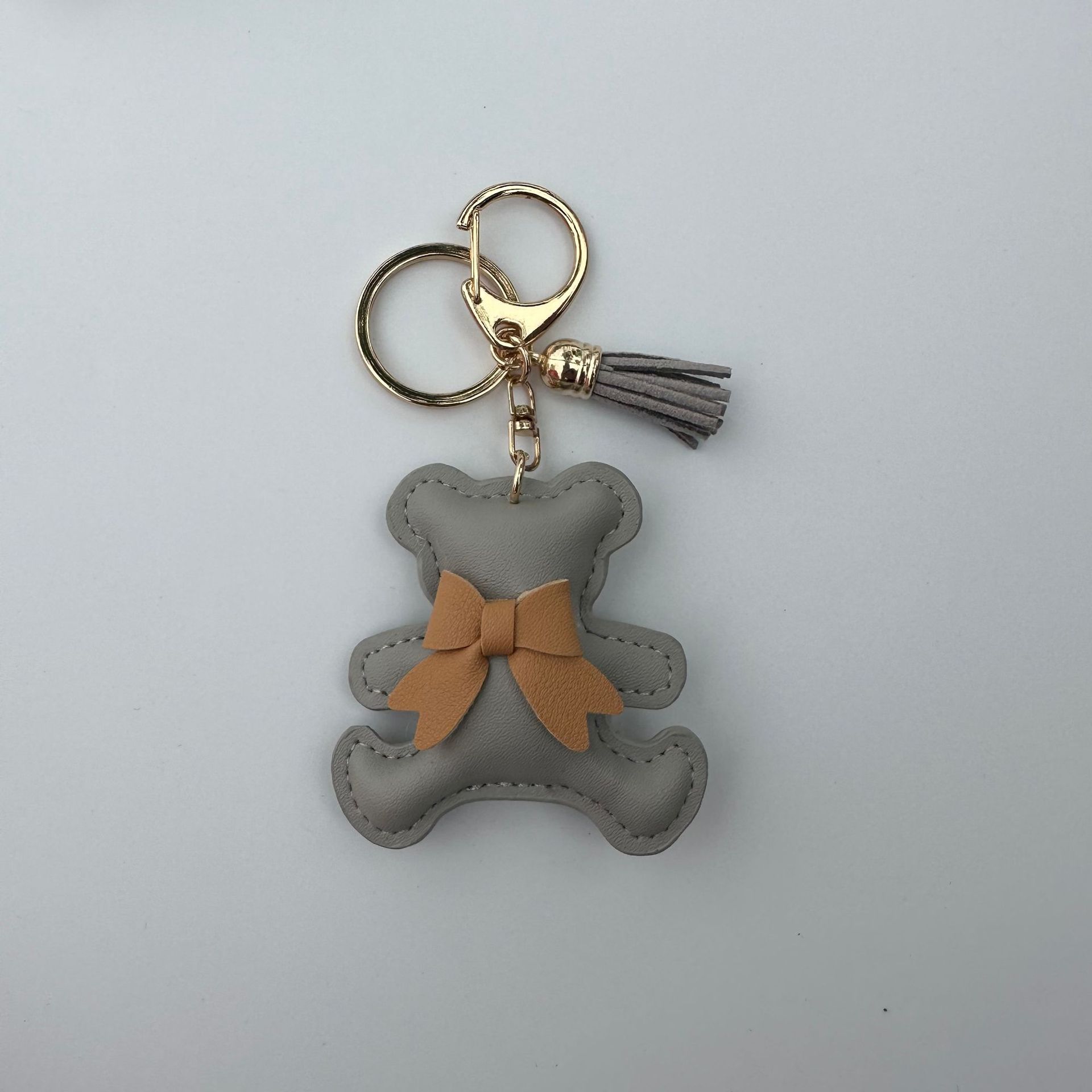 Cartoon Bear Artificial Leather Phone Case Pendant Keychain