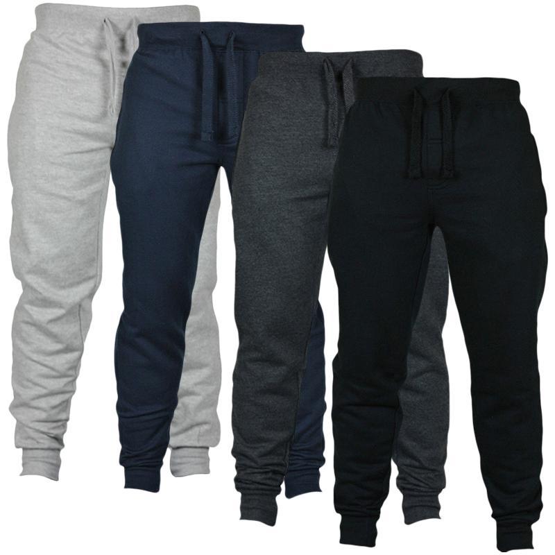 Pantalon décontracté polaire uni à cordon de serrage pour homme