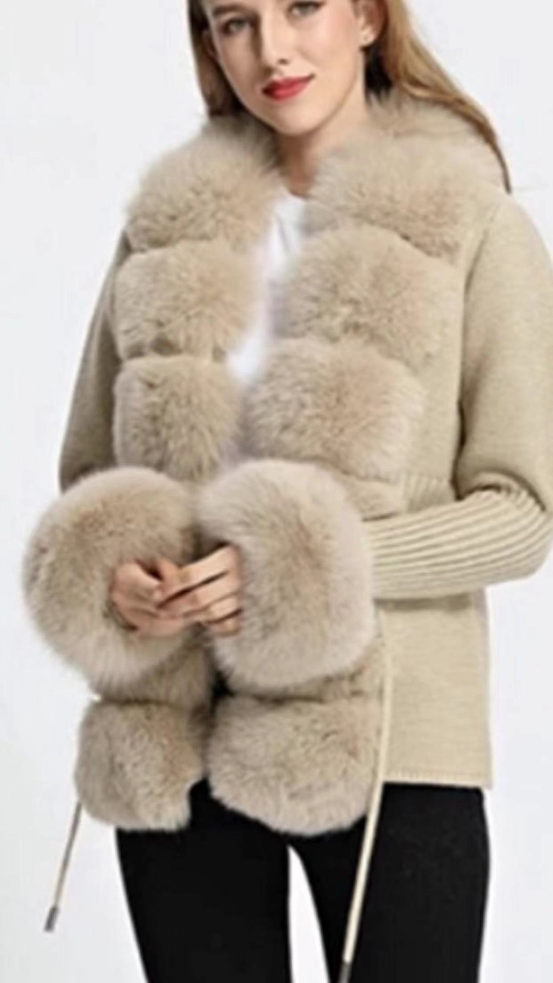 Solid Color Placket Cuff Detachable Knitted Cardigan Women's Knitted Sweater