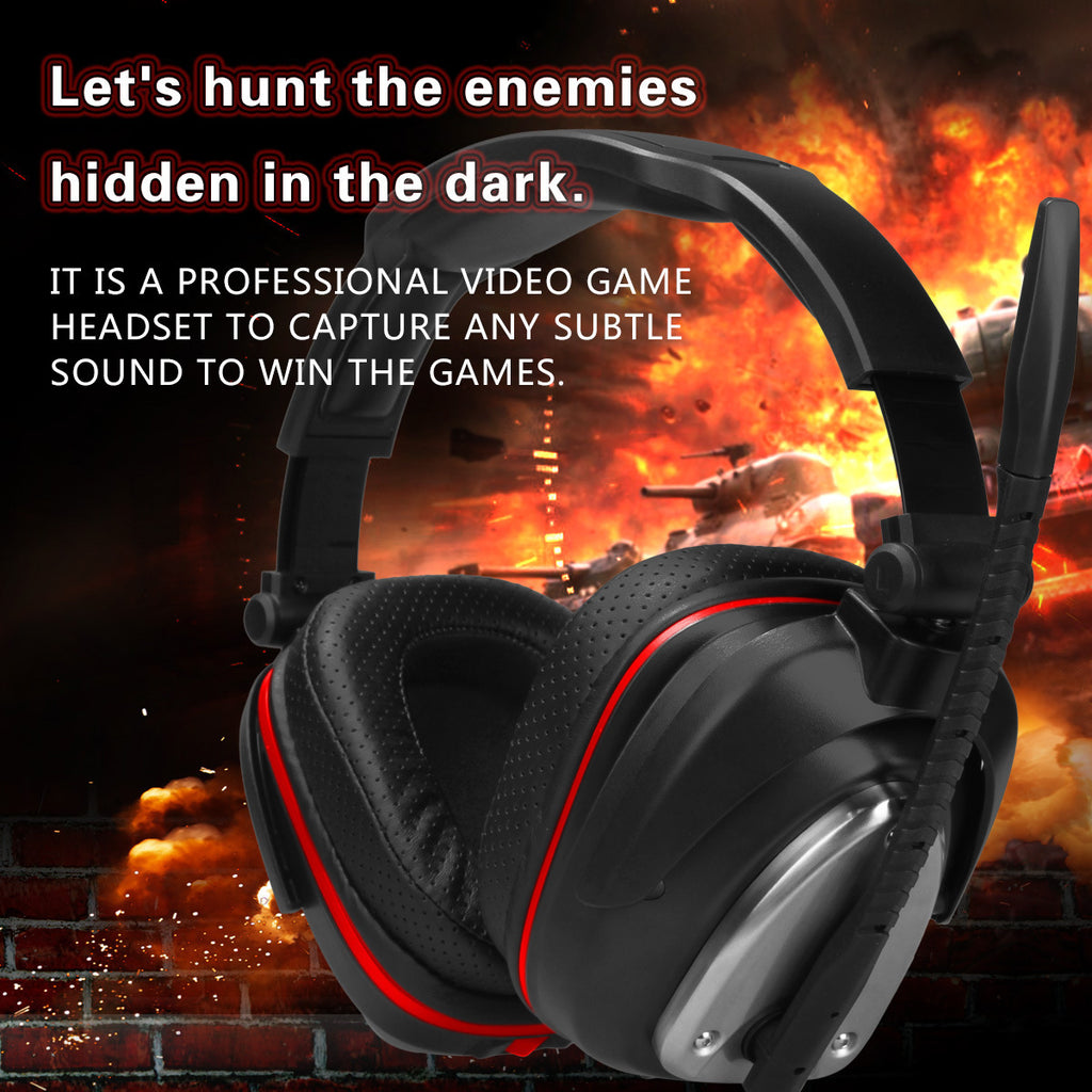 HUHD Wireless Gaming Headset with 2.4G Hi-Fi Sound and 6-Hour Battery