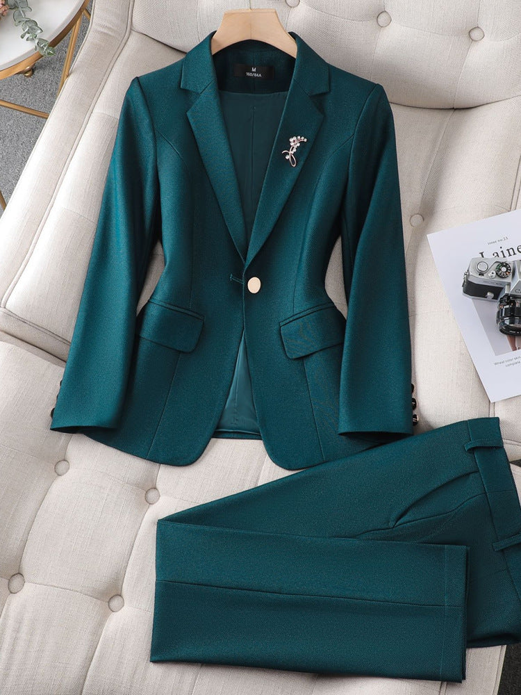 Women's Business Suit Casual Work Clothes Slim Fit Polyester