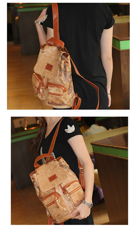 Retro wild map backpack