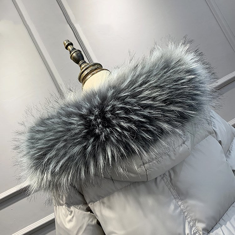 Raccoon imitation fox fur cap