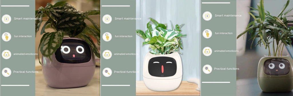 Smart Planter with 7 Sensors & AI Chips for Easy, Fun Plant Care – Over 49 Expressions