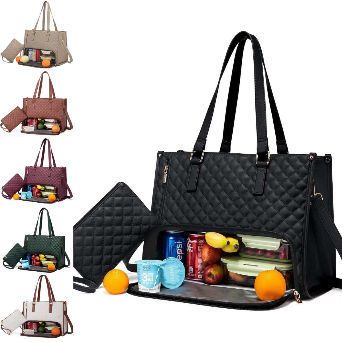 Stylish Large-Capacity Insulated Tote Bag with Leak-Free Design for Everyday Use