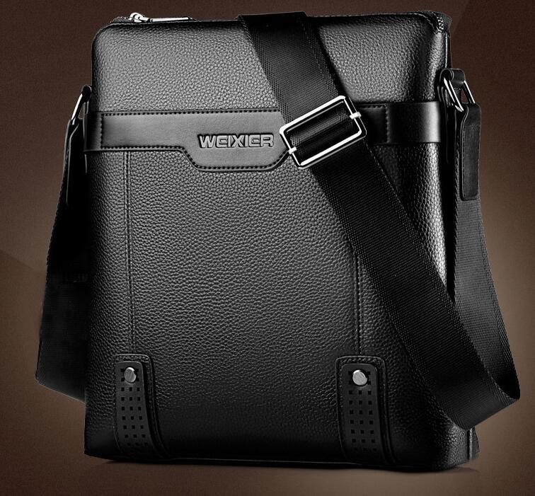 Men's PU Leather Fashion Messenger Shoulder Bag with Zipper Closure