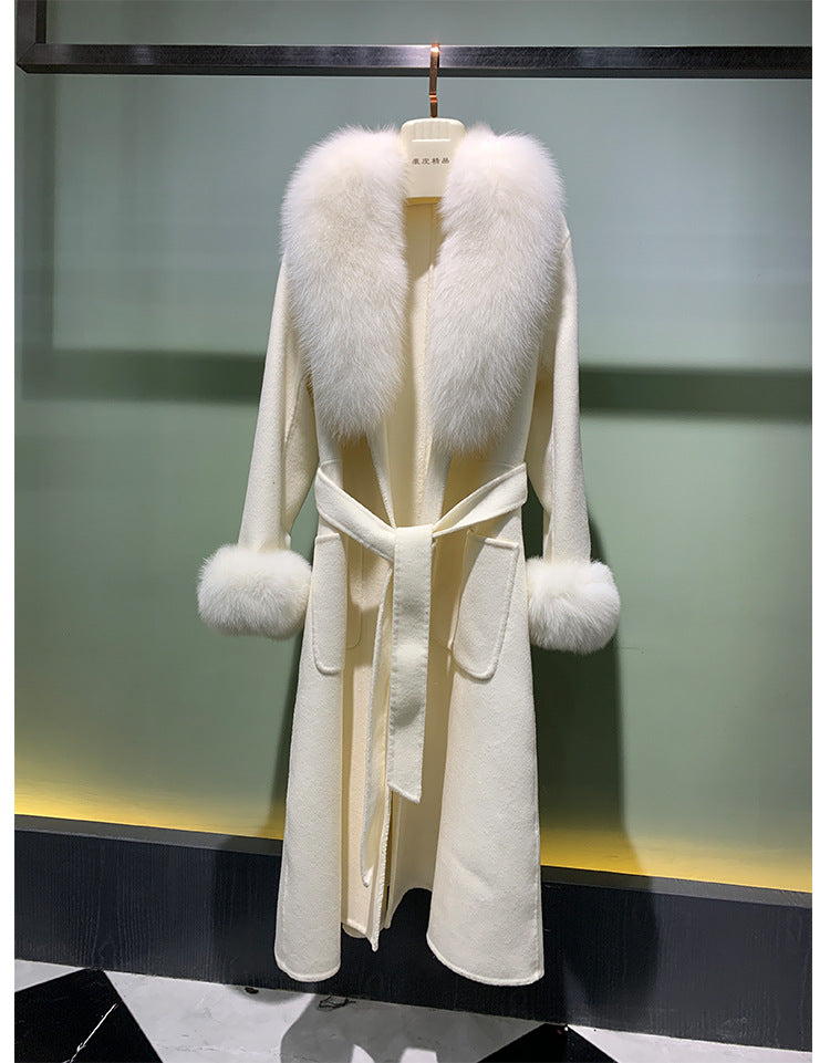 Winter Warm Lace-up Long Woolen Coat