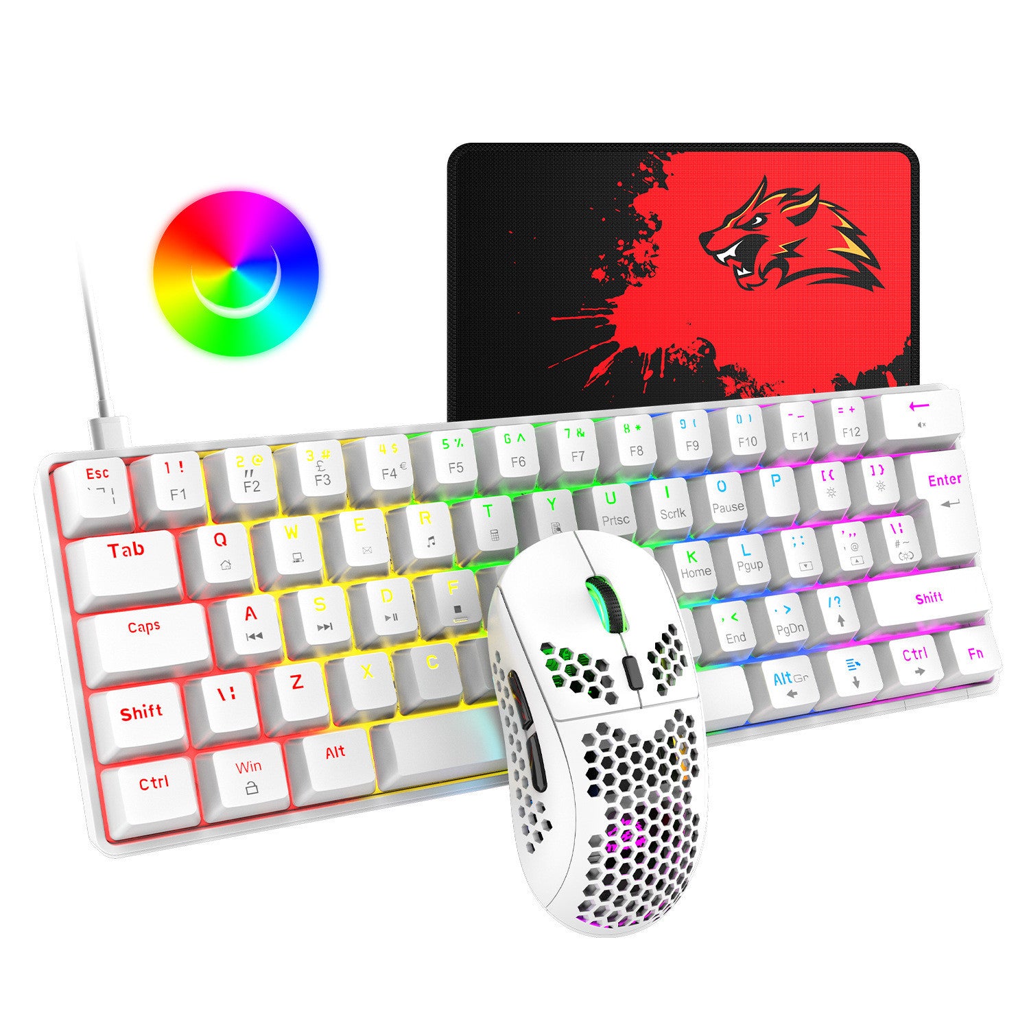 Ensemble clavier et souris filaire de jeu RVB pour tablette et ordinateur portable