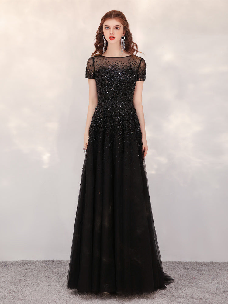 Robe longue d'hôtesse de luxe léger en mélange de polyester pour femme