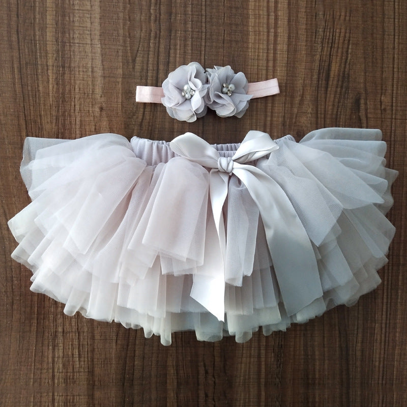 Net yarn half-length skirt children's skirt