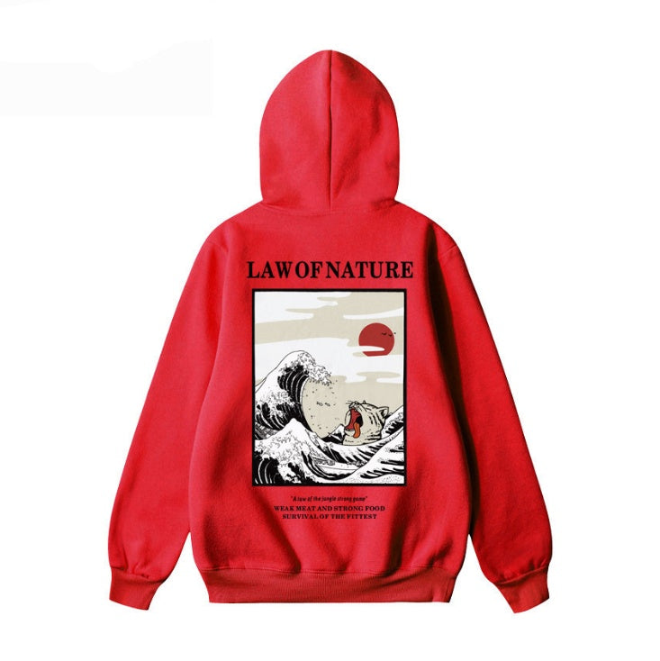 Street Retro Waves Casual Hooded Sweater for Men and Women
