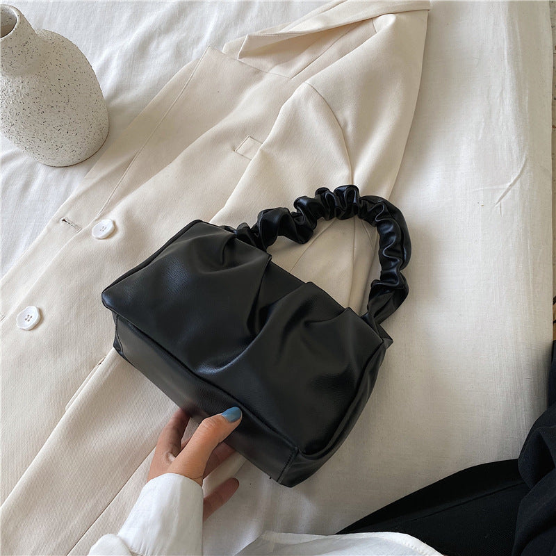 PU Underarm Shoulder Bag Handbag with Zipper 21cm