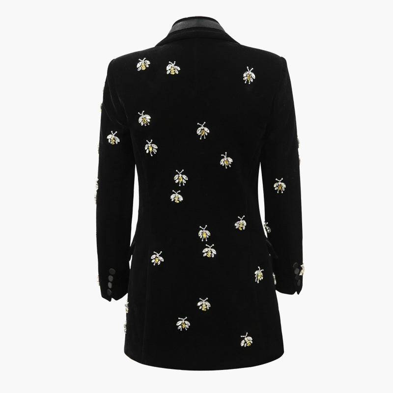 Cashmere Velvet Slim Fit Blazer with Suit Collar