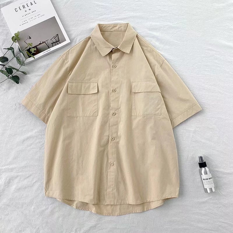 Men's Summer Workwear Cotton Blend Shirt Half Sleeve