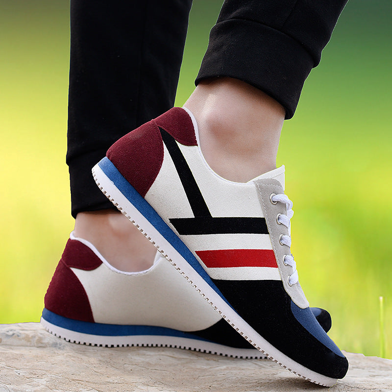 Men's Canvas Casual Shoes Breathable Flat Lace-Up